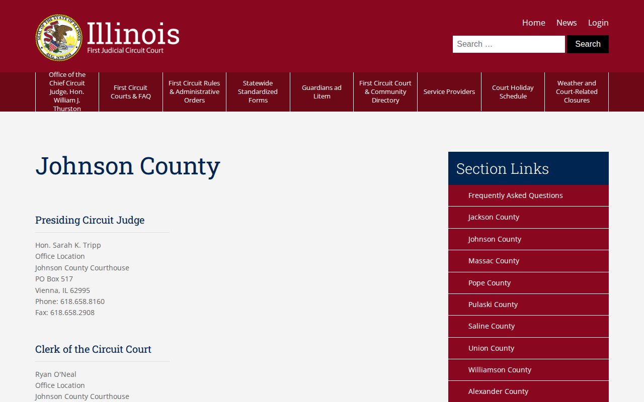 First Judicial Circuit Johnson County court information